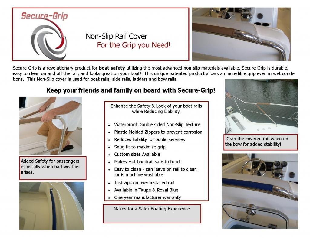 Secure Grip&#174; Secure-Grip: Non-Slip Boat Handrail Cover 44.5" (Fits 48" Grab Bar)