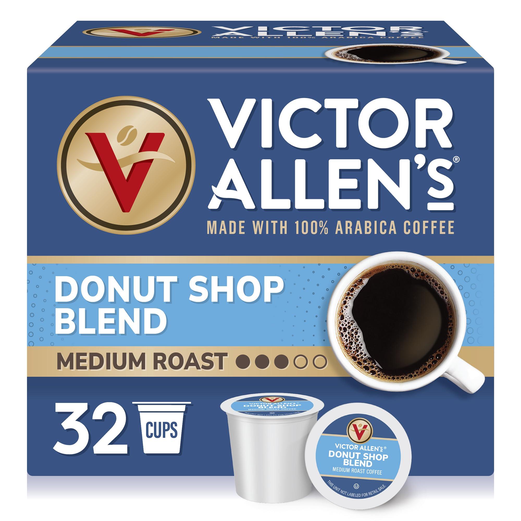 Victor Allen\'s Coffee Victor Allen\'s Coffee Donut Shop Blend, Medium Roast, 32 Count, Single Serve Coffee Pods for Keurig K-Cup Brewers