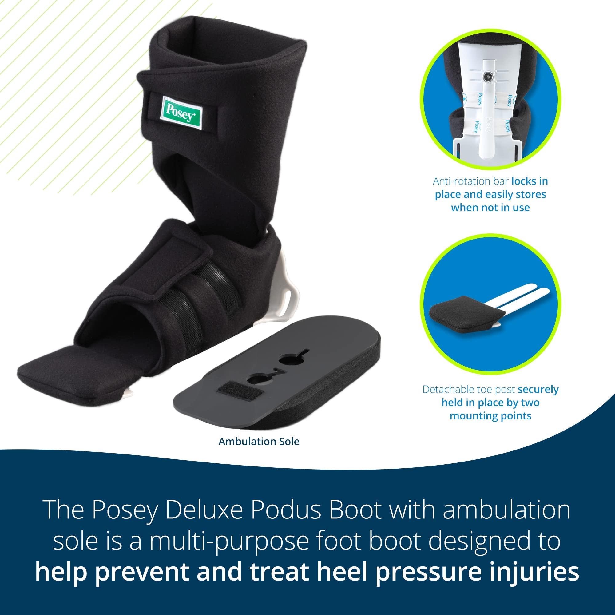 Posey Posey 6148ML Deluxe Podus Boot With Ambulation Sole, Medium, Large, Black