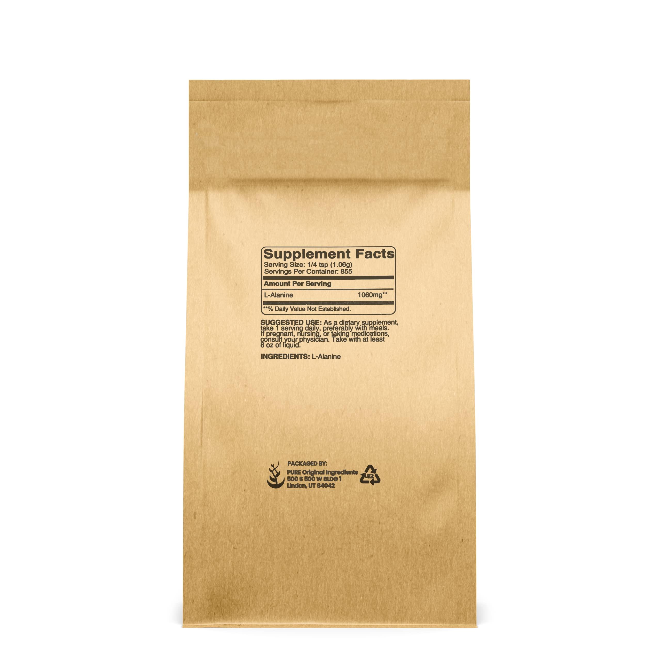 PURE ORIGINAL INGREDIENTS PURE ORIGINAL INGREDIENTS L-Alanine Powder (2 lb) Lab Verified, Always Pure, No Fillers Or Additives