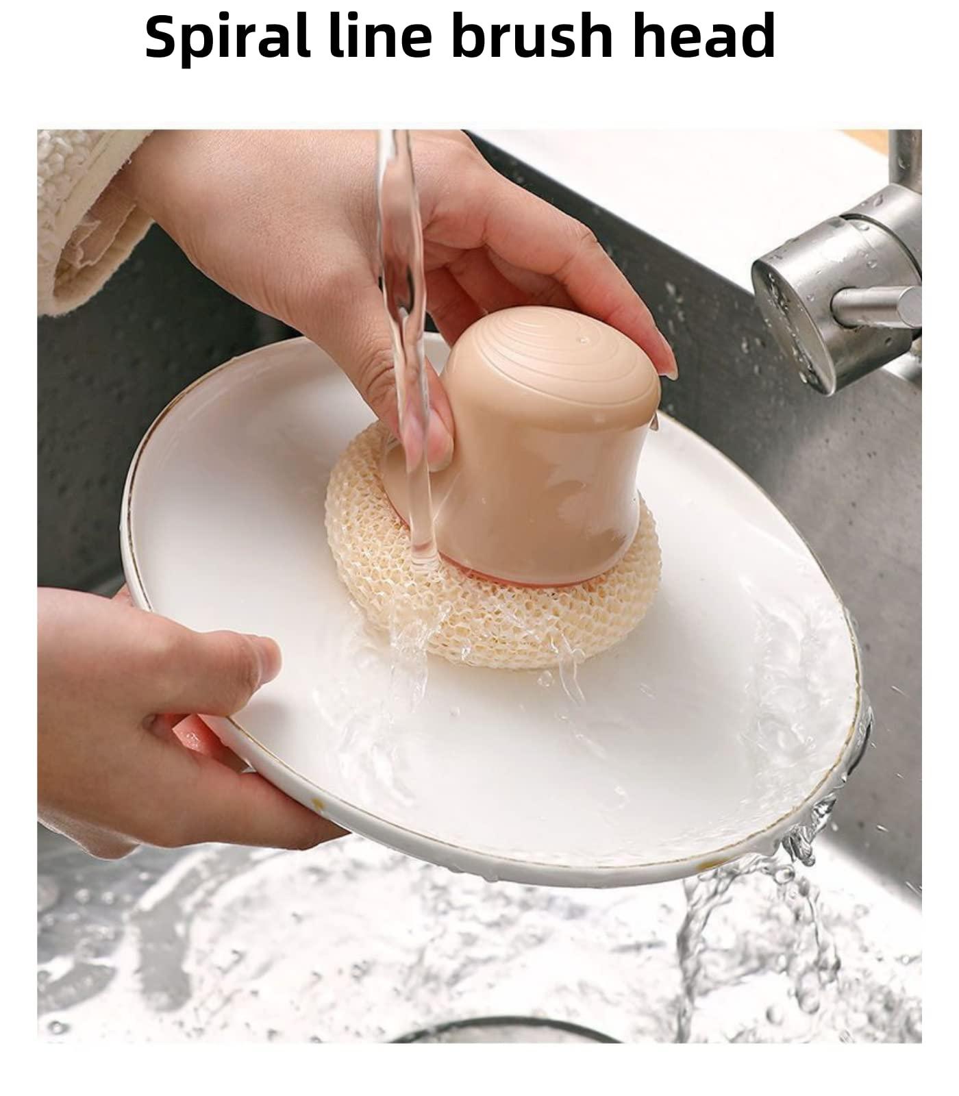 BeyondNice BeyondNice Metal & Plastic Dish Brush with Handle, Scrub Brush for Cleaning Kitchen and Washing Dishes, for Sink, Pots, Pans, Cleaning Brushes Tools (Blue,Three)