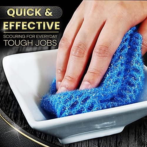 The Crown Choice Non Scratch Dish Scrubbers for Cleaning Dishes (3PK) - Reusable Kitchen Sponge - Replace Dish Sponges for Washing Dishes - Best Household Scrubbing Pad & Alternative Dishwashing Scrub Pads Supplies
