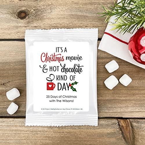 Best Day Ever Spot Christmas Hot Chocolate, Hot Chocolate Bar, Personalized Cocoa Favors, Holiday Hot Chocolate, Christmas Movie Kind of Day (Set of 24)
