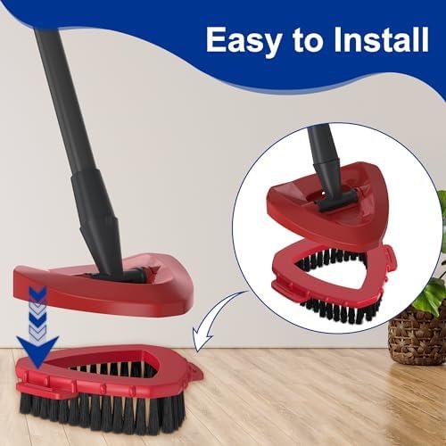 Aifacay Scrub Brush for O-Cedar RinseClean 2 Tank System, Scrubber Mop Head for Ocedar Spin Mop Stiff Bristle Scrubbing All Purpose Triangle Scrub Brush Head Replacement Attachment Floor Cleaning Accessories