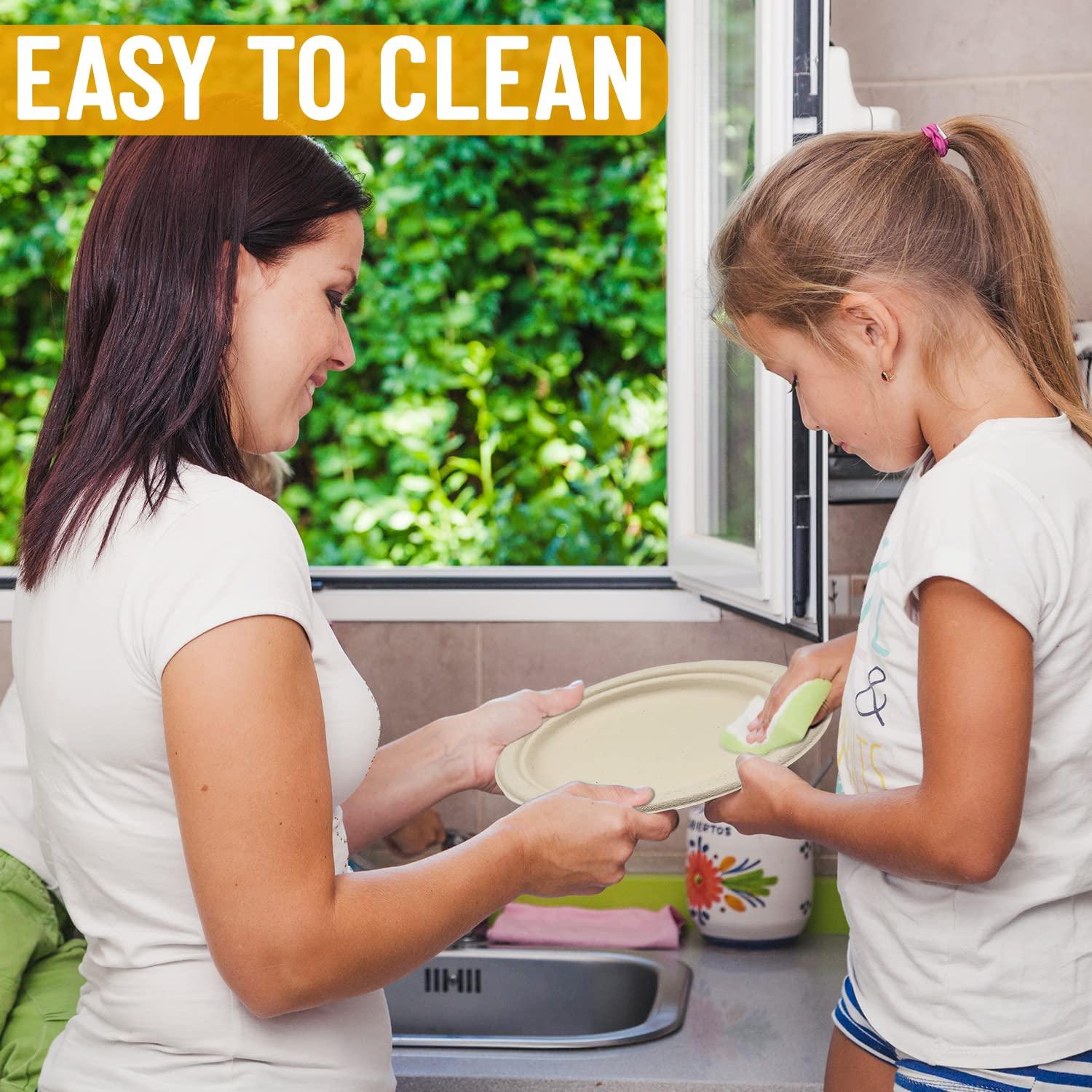 Generic BOX TO BOX Set of 200 pcs Disposable Plates, Paper Bowls, Small Paper Plates and Compostable Utensils. Heavy Duty Paper Plates. Party Plates. Ecofriendly and Biodegradable Plates. Bulk Paper Plates