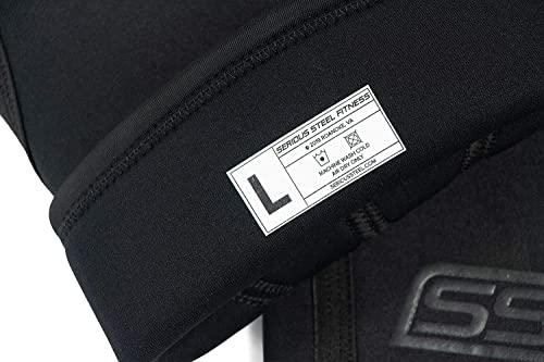 SERIOUS STEEL FITNESS SERIOUS STEEL FITNESS Neoprene Weightlifting Knee Sleeve Powerlifting, Strongman Training (High Compression, X-Large (15-16\"))