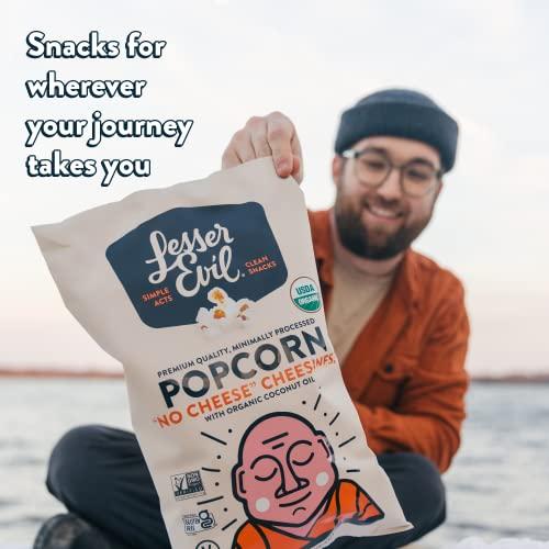 Lesserevil LesserEvil No Cheese Cheesiness Organic Popcorn, Premium Quality, Minimally Processed, No Vegetable Oil, 4.6 Oz, Pack of 3.