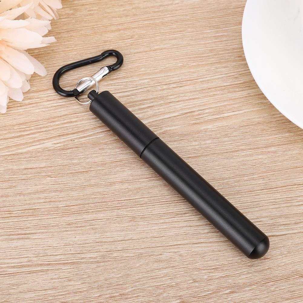 Yuecoom Collapsible Straw Travel Straw, Reusable Straws with Case Stainless Steel Straws Drinking Dishwasher Safe +Straw Cleaning Brush(Black)