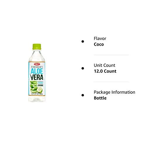 OKF OKF Farmer's Aloe Vera Drink, Coco, 16.9 Fluid Ounce (Pack of 12)