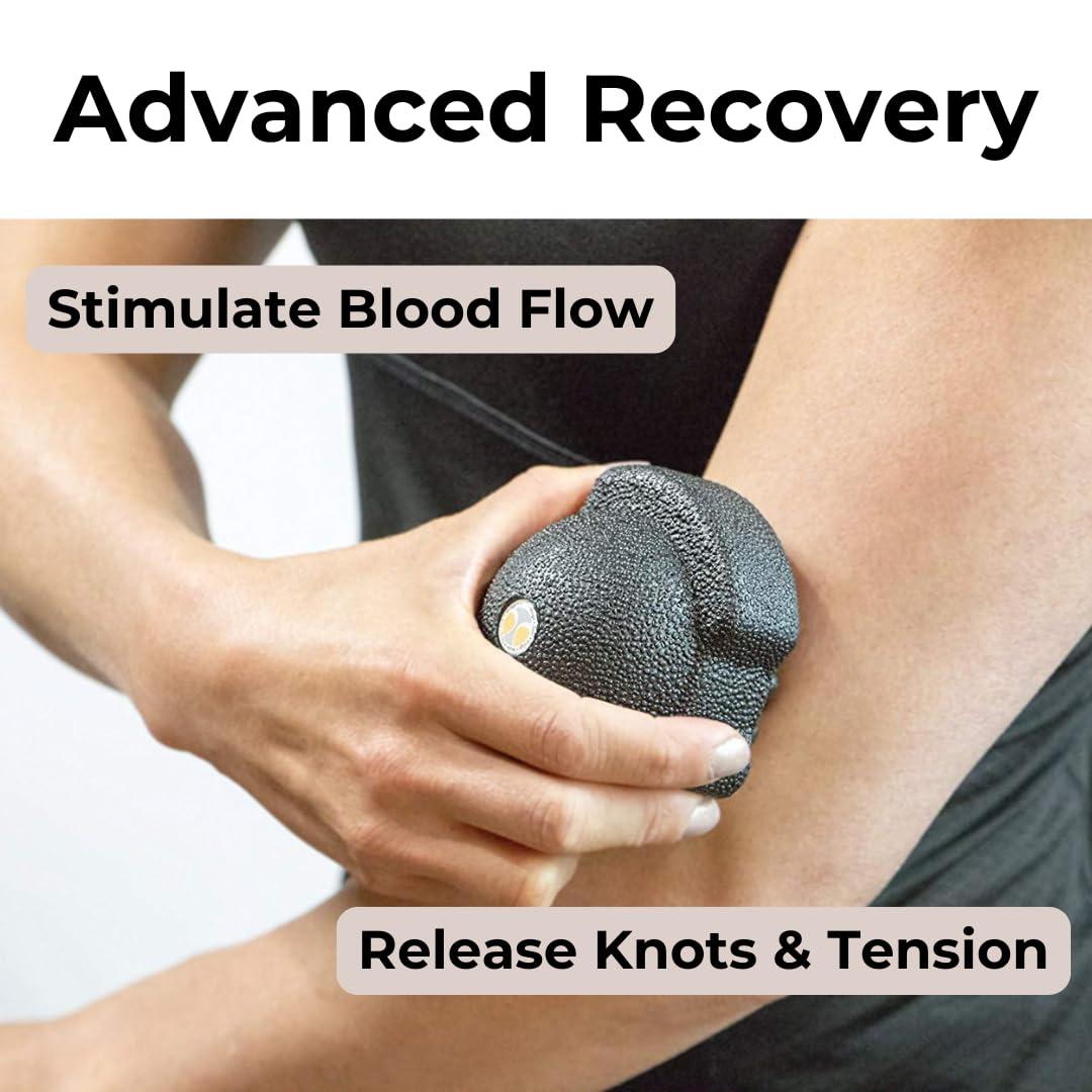 Rollga Rollga Muscle Releaser Massage Ball for Trigger Point Release, Muscle Knot Massage, Lacrosse Ball Alternative, 3 Surfaces for Advanced Grip and Muscle Release