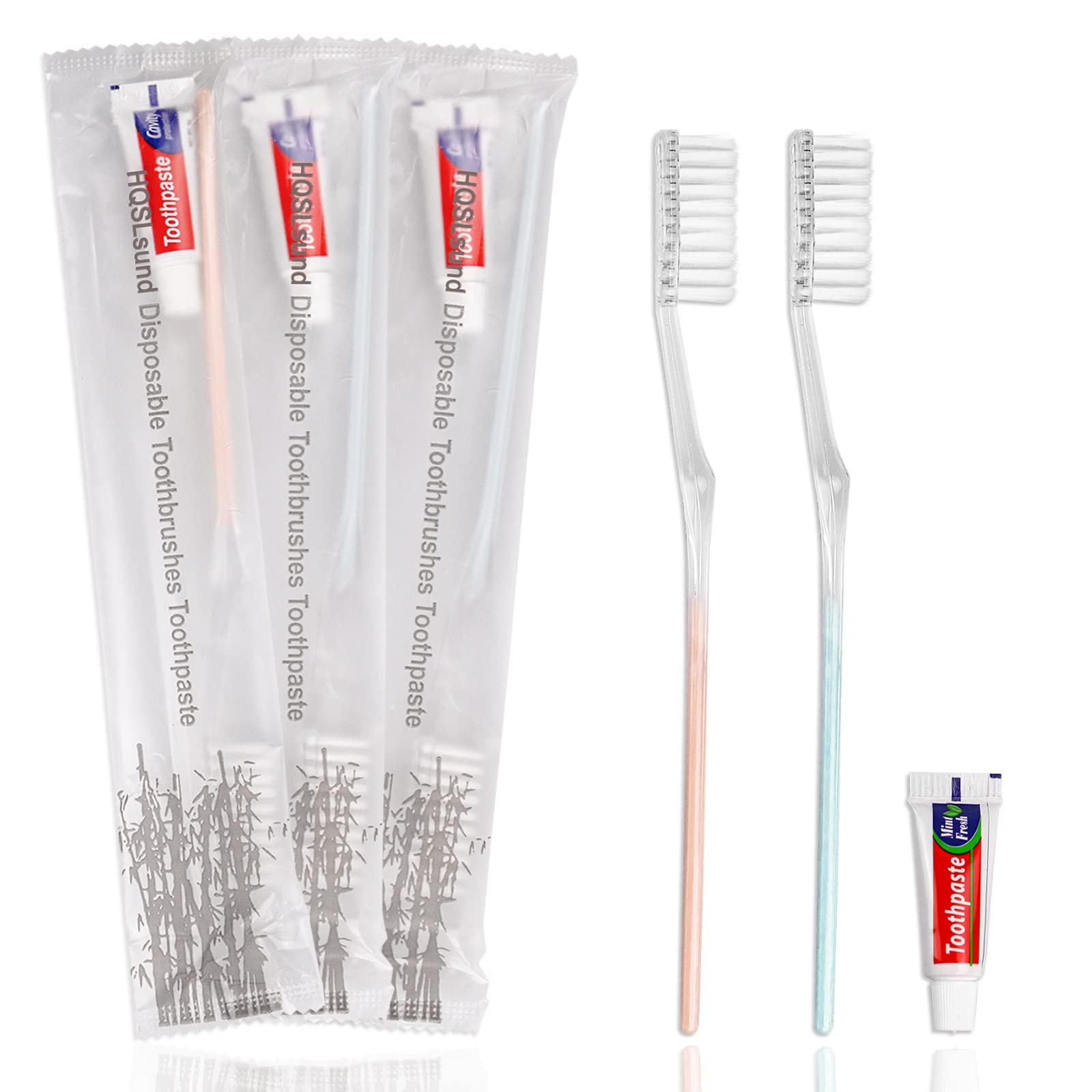 HQSLsund HQSLsund 30 Pack Disposable Toothbrushes with Toothpaste, Individually Wrapped Disposable Toothbrushes Bulk Toothbrushes Soft Bristle Manual Disposable Travel Toothbrush Kit