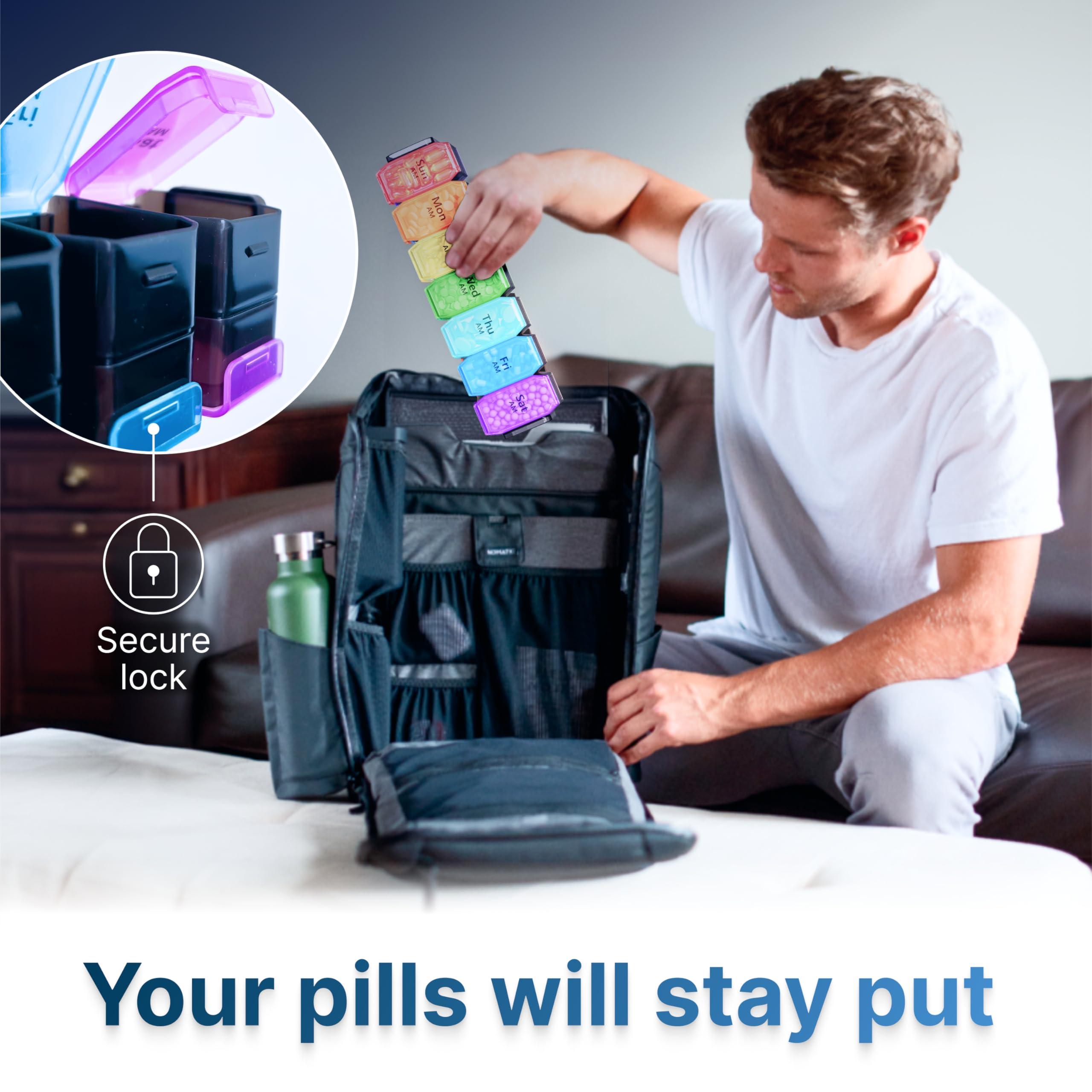 BEXEEN Bexeen Extra Large Weekly Pill Organizer 2 Times a Day - Xl Pill Case Am Pm - Big Pill Box 7 Day Oversized Daily Vitamin Organizer Jumbo Pill Container Medicine Holder Twice a Day Supplement Dispenser