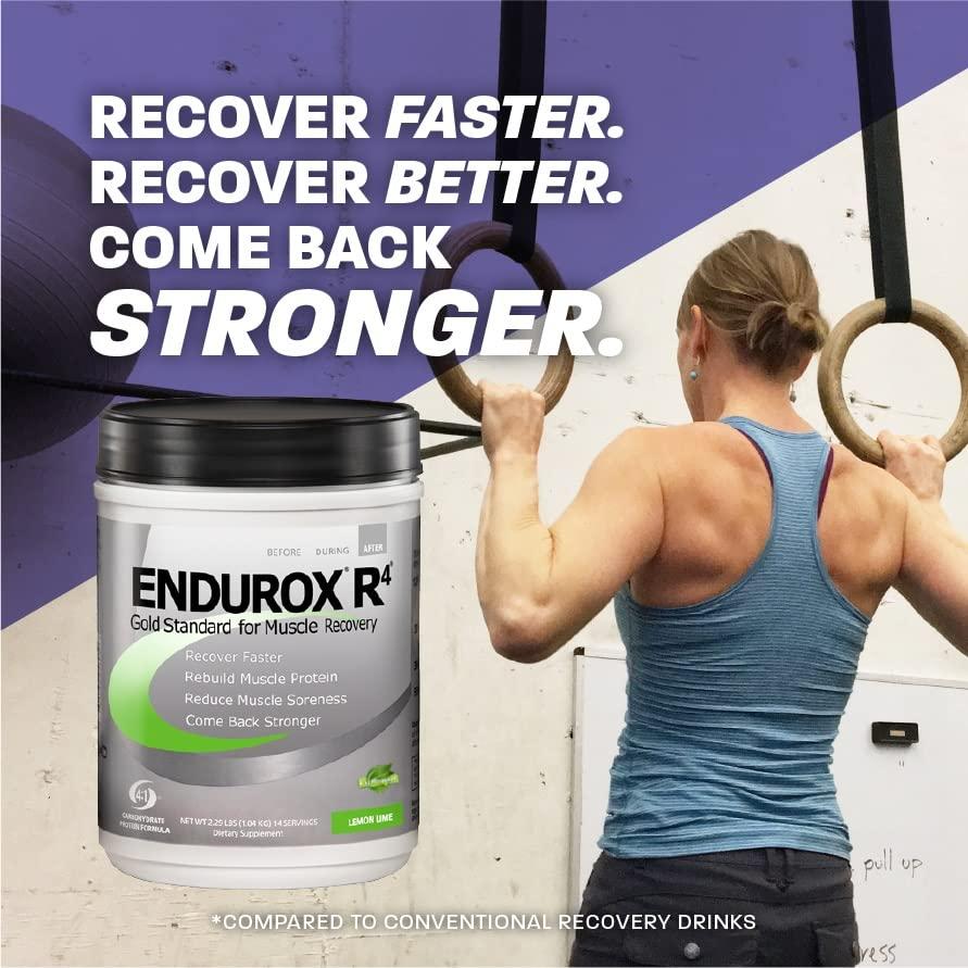 Endurox Endurox R4 by PacificHealh - All Natural Post Workout Recovery Drink Mix with Protein + Carbs & Electrolytes - for Faster Recovery, Reduced Soreness & Muscle Rebuilding - 28 Servings (Tangy Orange)