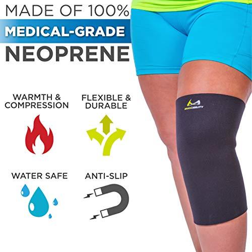 BraceAbility BraceAbility Plus Size Neoprene Knee Sleeve - 5X Bariatric Compression Support Brace for Women's or Men's Arthritis Joint Pain Relief and Treatment, Fitting Big Legs and Obese Thighs (5XL)
