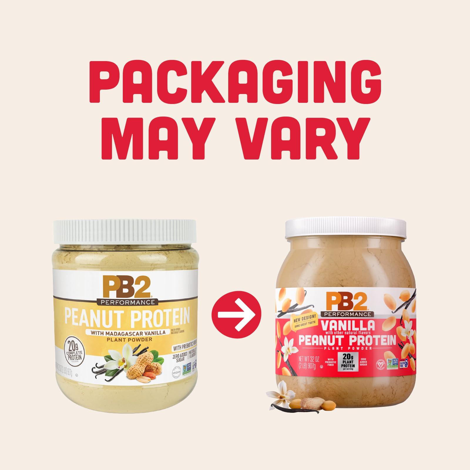 PB2 PB2 Performance Peanut Protein Powder with Madagascar Vanilla [2 lb/32 oz Jar] 20g of Vegan Plant Based Protein Powder, Non GMO, Gluten Free, Non Dairy