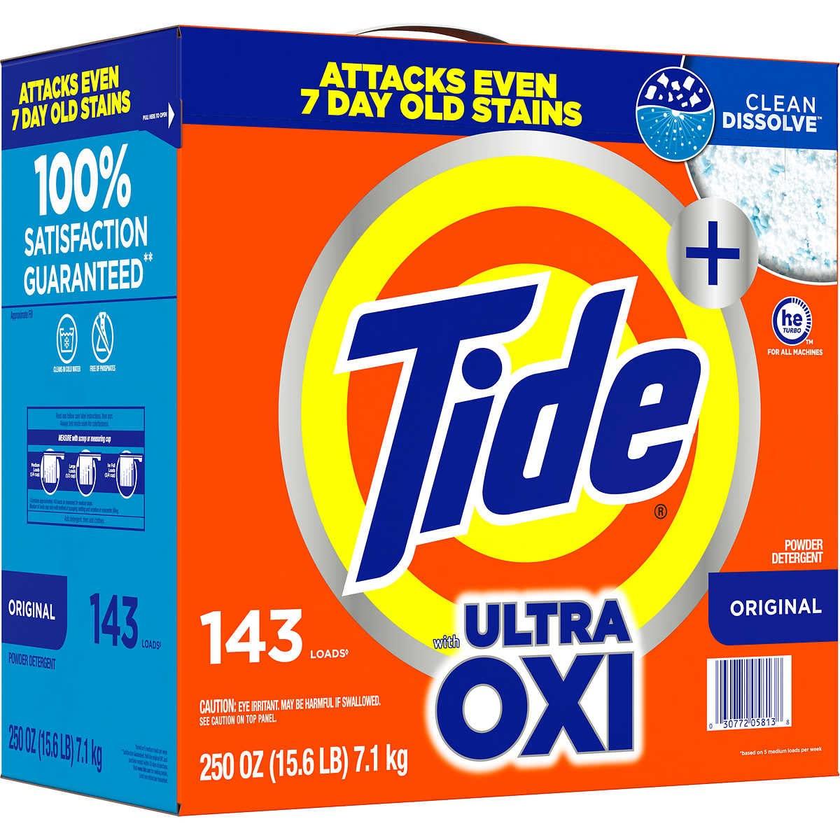 Tide Tide HE Ultra Oxi Powder Laundry Detergent, Original, 250 Ounce