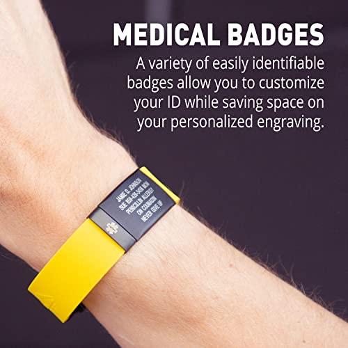 Road ID Road ID Medical Alert Bracelet for Men and Women - Stretchable and Comfy Silicone Bracelets for Identification, Emergency & Medical Information for Athletes & Travelers (13mm Wide)