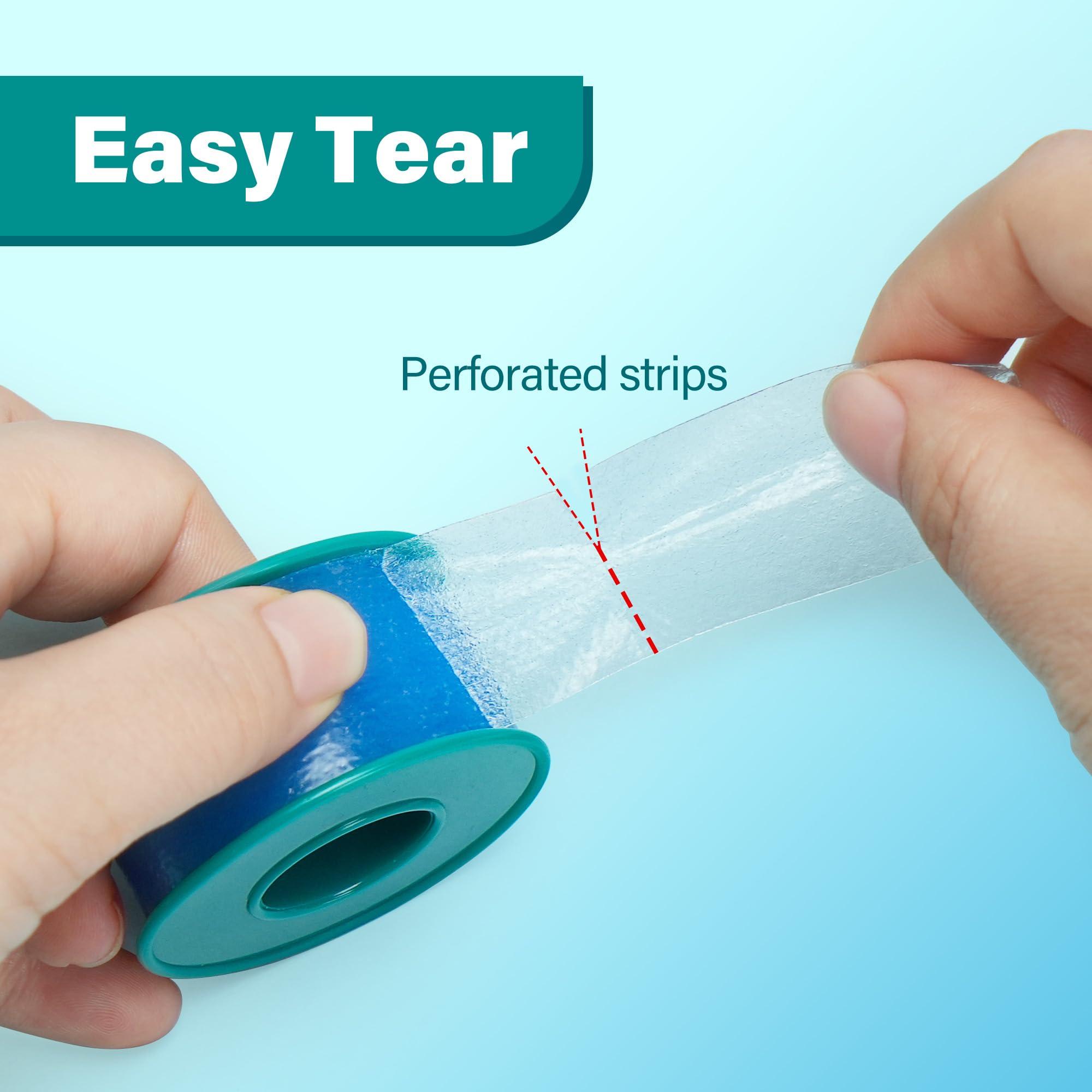 LotFancy LotFancy Medical Silicone Tape, 2Rolls 1”×5.5 Yds, Waterproof Adhesive Surgical Tape, Soft Skin Tape for Surgery First Aid, Wound, Bandage and Sensitive Skin