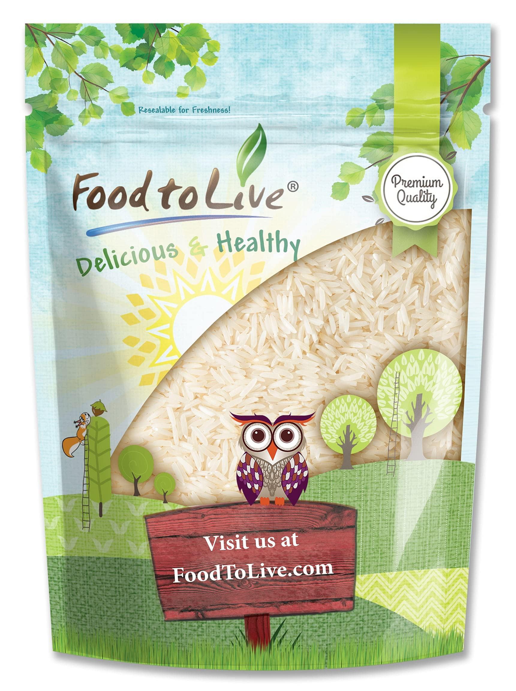 Food to Live Jasmine White Rice, 2 Pounds – Long-Grain, Raw, Vegan, and Kosher, Bulk. Fluffy Texture. Good Source of Protein and Folate. Perfect Side Dish. Great for Stir-Fried Vegetables, Stews, and Thai Curries