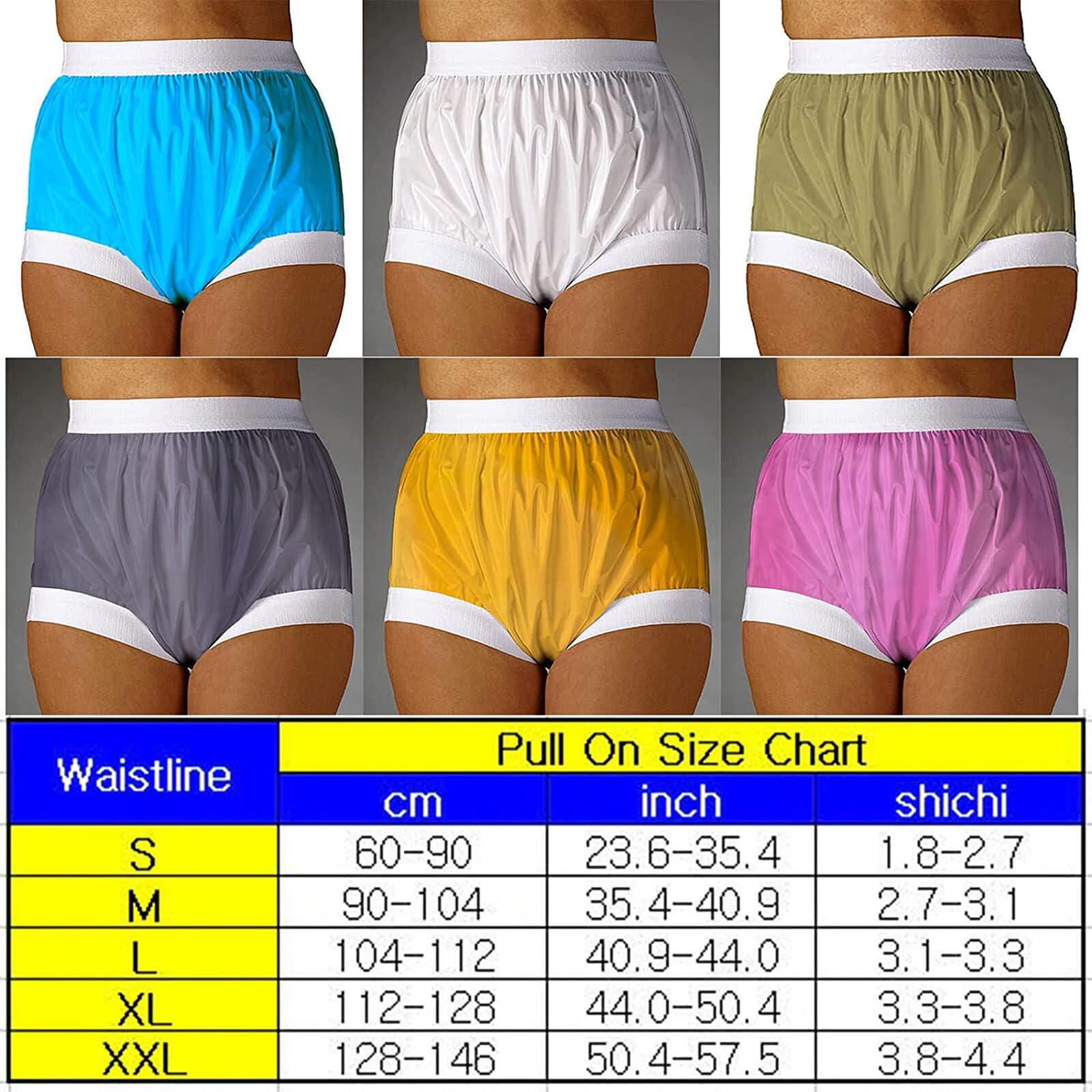 TAPIVA Plastic Pants for Adults with Incontinence,Elastic Band Plastic Waterproof Pants, Plastic PVC Diapers, Reusable Senior Diapers, Soft Surface, Suitable for Adult Men and Women