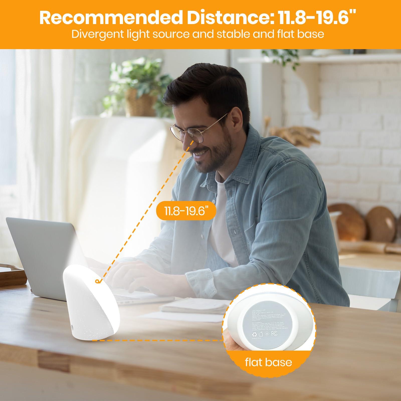 LASTAR LASTAR Sun Lamp, 10,000 Lux Sunlight Lamp with 4 Color Temperatures & 5 Brightness & 1H Timer, 12 RGB Colors Touch Control with Memory Function