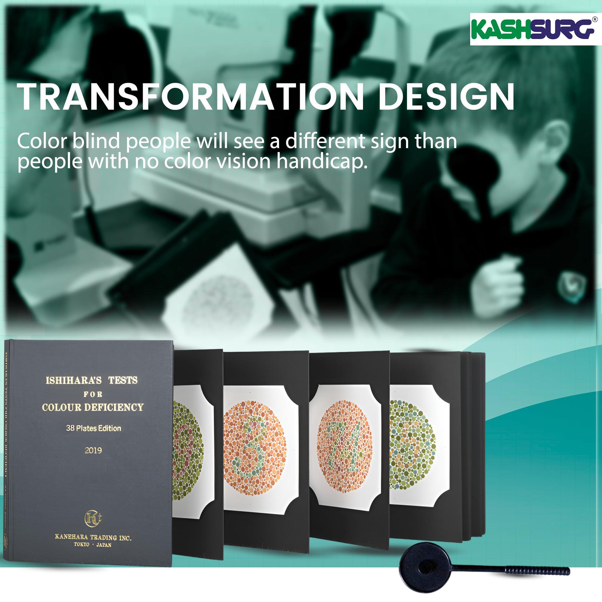 KANEHARA Ishihara Test Chart Books for Color Deficiency 38 Plates with User Manual and One Eye Occluder by KASHSURG