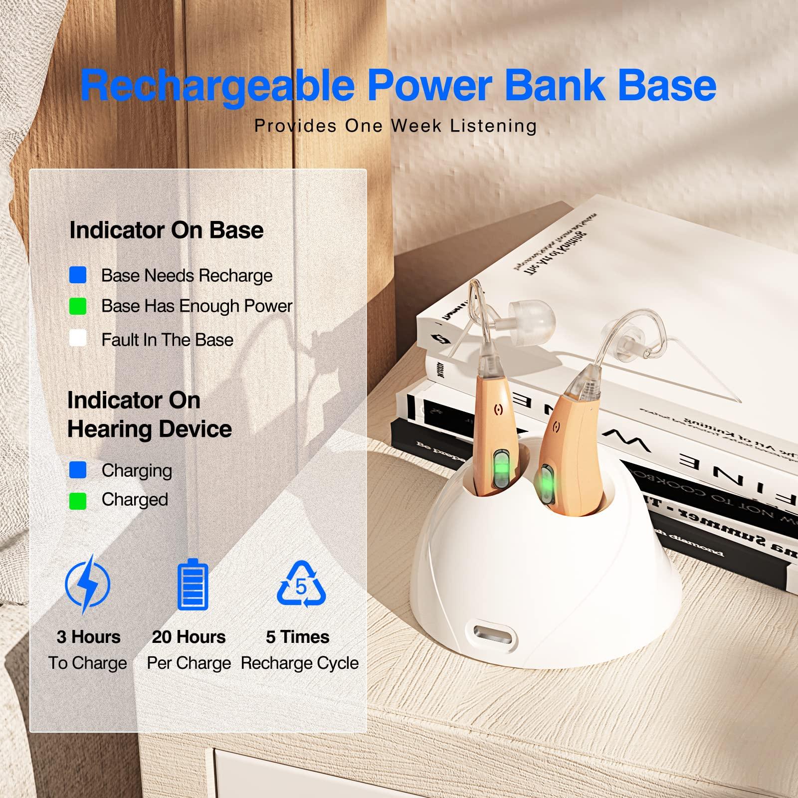 ONEBRIDGE Rechargable OTC Hearing Aids for Seniors with Advanced Noise Cancellation for Hearing Loss Ear Aid Assistant Digital Sound Amplification Devices