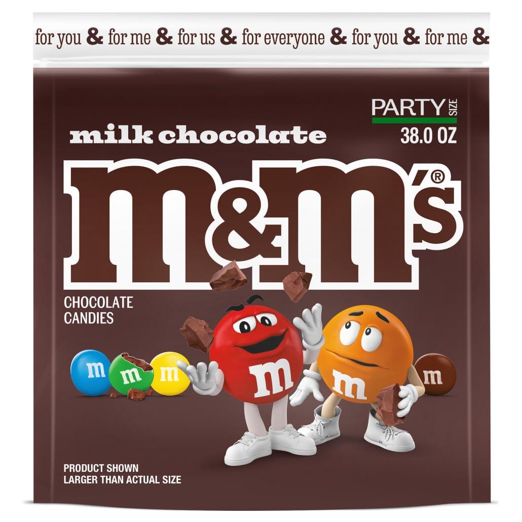 M&M'S M&M\'S Milk Chocolate Candy, Party Size, 38 oz Bag
