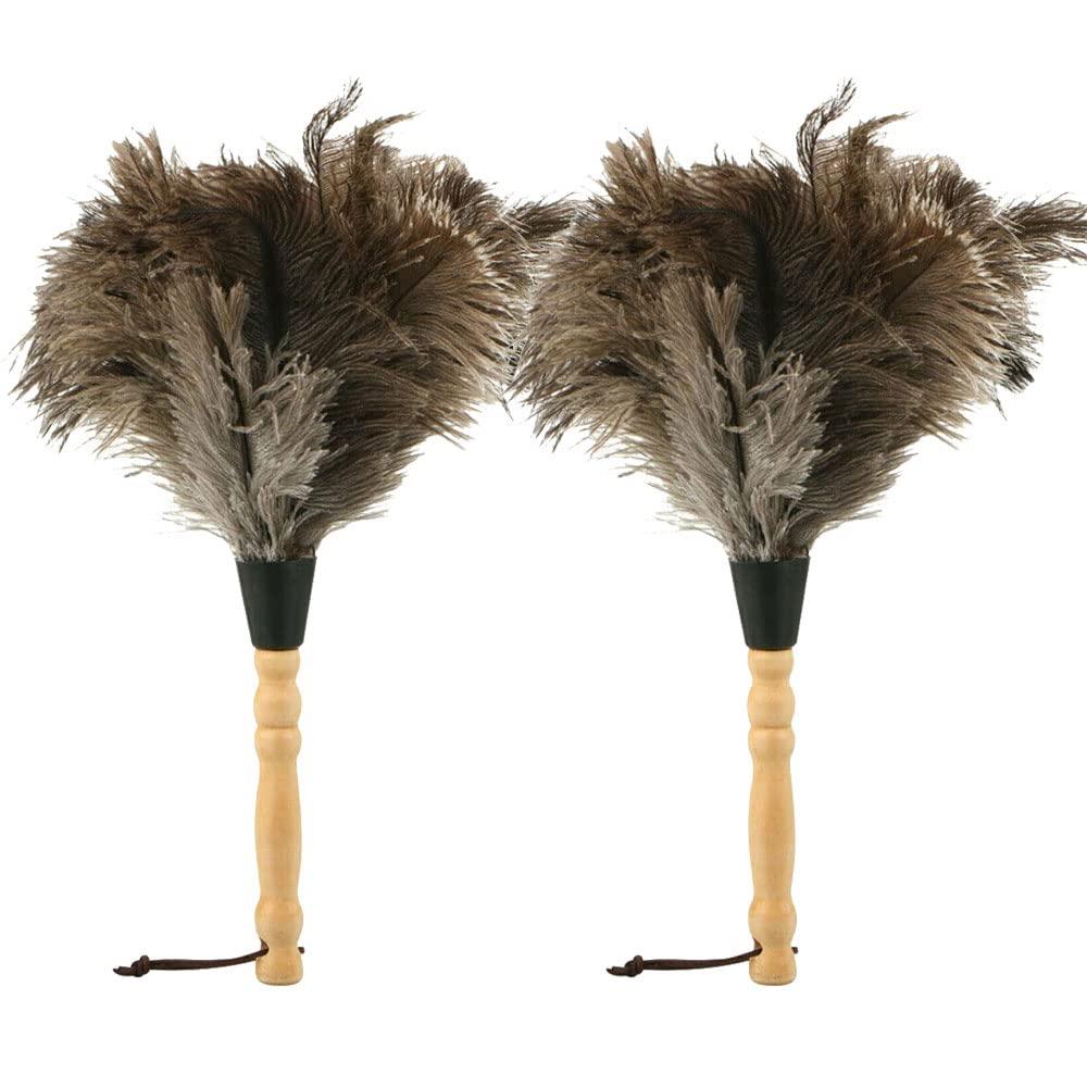 TEAMWILL TEAMWILL 2PACKS 13\" Ostrich Feather Duster Durable Dust Collecting Cleaning Tool in Wool Shop