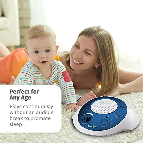 Homedics Homedics SoundSleep White Noise Sound Machine, Blue, Small Travel Sound Machine with 6 Relaxing Nature Sounds, Portable Sound Therapy for Home, Office, Nursery, Auto-Off Timer, By Homedics