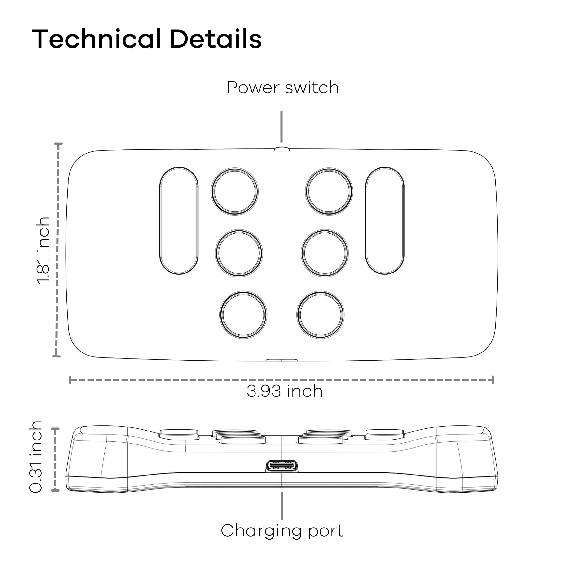 Hable One Hable One Smallest Braille Keyboard for Visually Impaired People for iPhone, Android, and Tablets That Makes Typing Easier and Faster for Students and Blind People