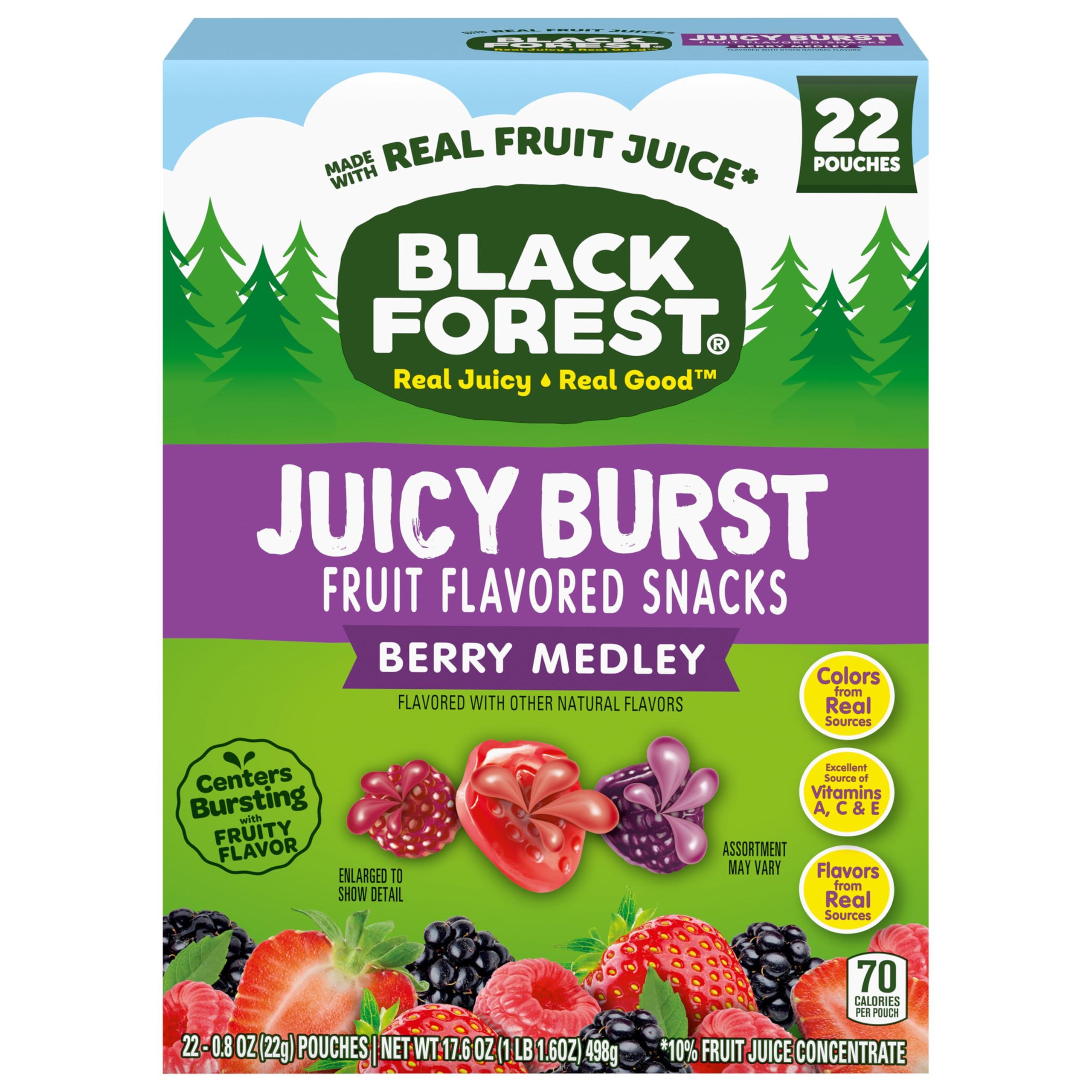 Black Forest Black Forest Juicy Burst Fruit Snacks, Berry Medley, 0.8 Ounce Pouches (22 Count)