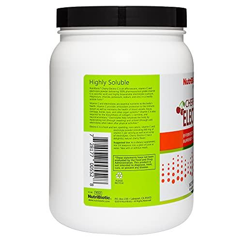 NutriBiotic NutriBiotic - Cherry Electro-C Vitamin C & Electrolyte Powder, 2.2 Lb | 850 Mg Vitamin C Per Serving | Effervescent Electrolyte Recharge | Buffered & Highly Soluble | Non-GMO & Gluten Free