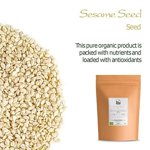 Valley of Tea Sesame Seed White Organic Quality - Raw and Shelless - Organic Sesame Seeds Raw Sesame Seeds Organic Sesam Sesame White Seeds White Sesame Seed Raw Sesame Seed Organic Raw Sesamese Seeds