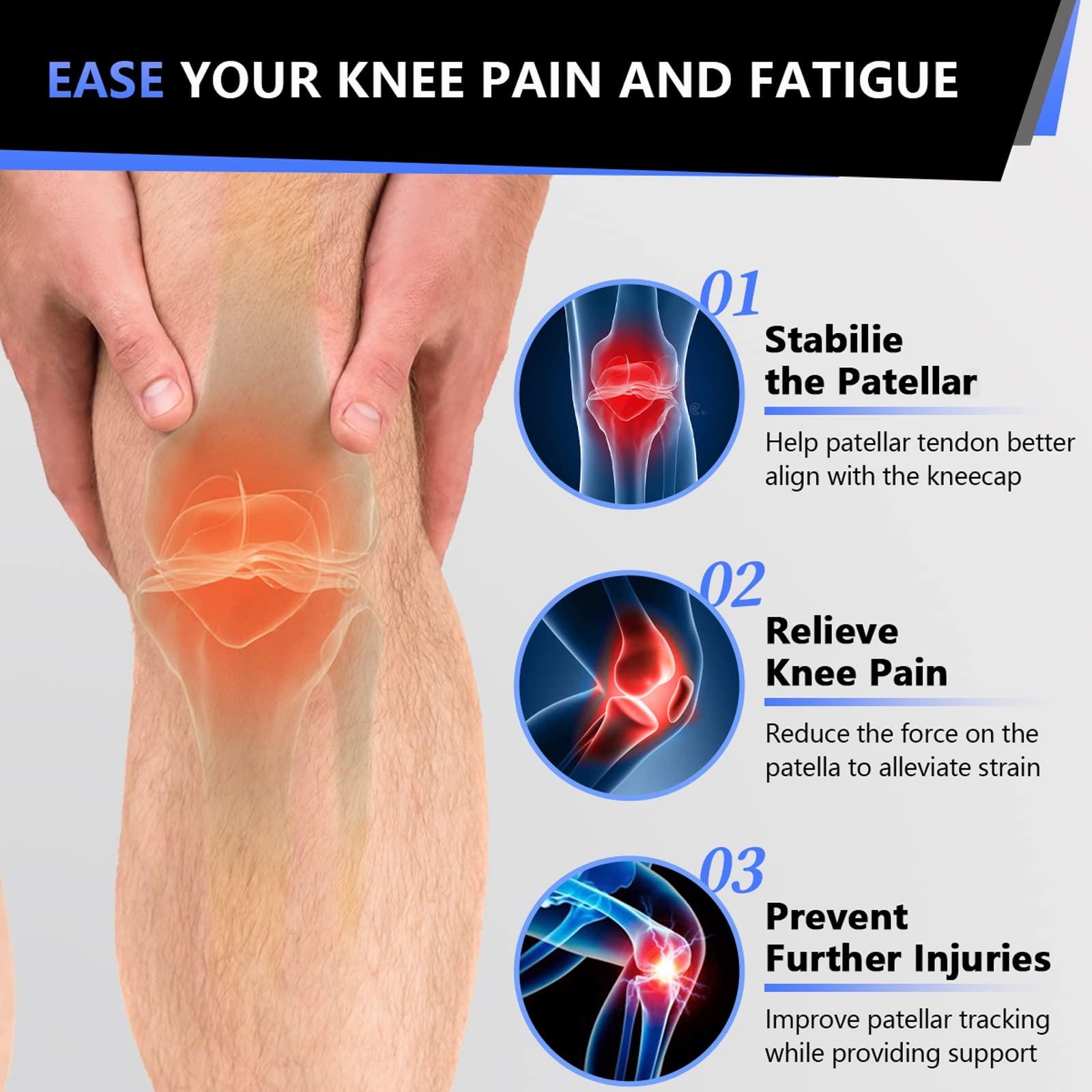 EMICUTE EMICUTE Patellar Tendon Knee Strap, Adjustable Knee Braces for Knee Pain Relief, Support for Weightlifting, Running, Workouts