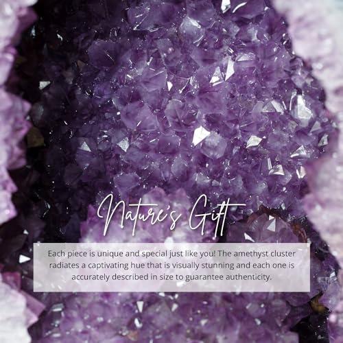 SAMSARI SAMSARI 4 to 5 Lb Amethyst Crystal Geode From Uruguay 4.5\" to 9\" Height, Natural Large Amethyst Cluster Rock Crystals and Healing Stones