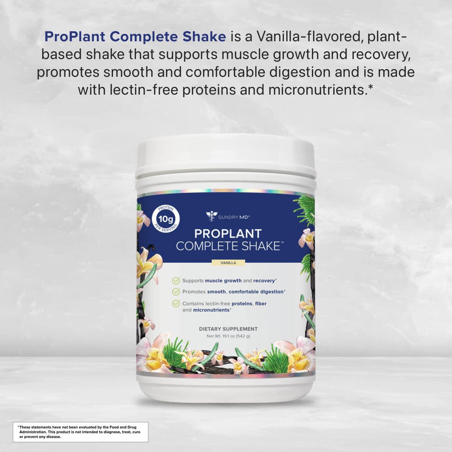 Gundry MD Gundry MD® Pro Plant Complete Shake™ High-Fiber Plant Protein Blend, 20 Servings (Vanilla)