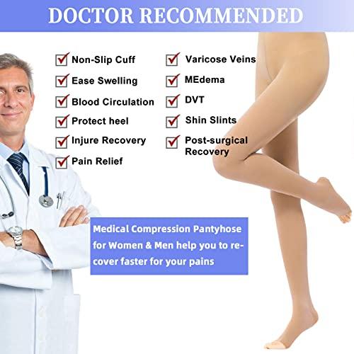 Athbavib Medical Compression Pantyhose for Women & Men, 20-30mmHg Compression Stockings