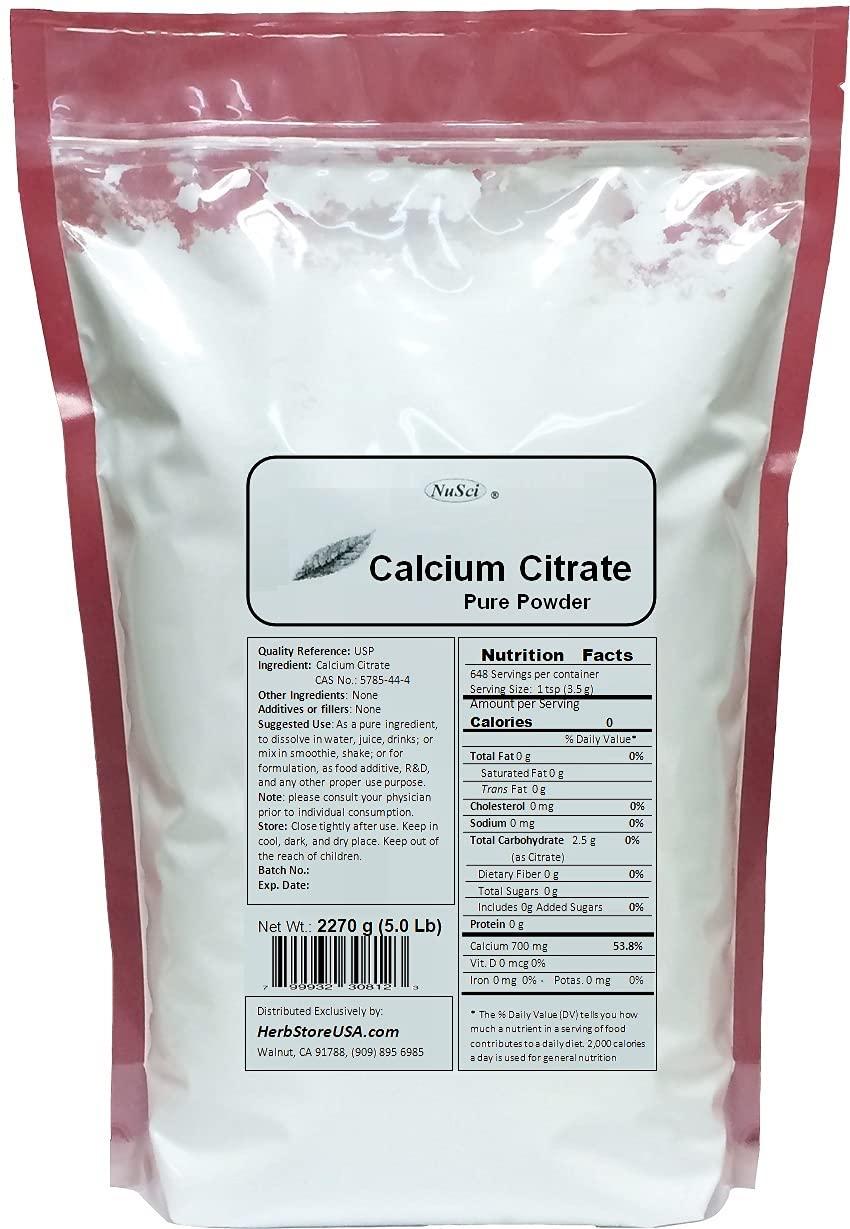 NuSci NuSci Calcium Citrate Powder Pure Bio-Available Form Calcium (1000 Grams (2.2 lb))