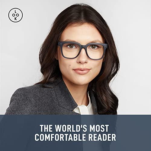 LOOK OPTIC LOOK OPTIC Laurel Reader - Stylish Unisex Ultra-lightweight Reading Glasses with Scratch-Resistant, Prescription-Quality (Full Magnification - Not Progressives) 1.00, Navy