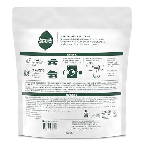 Seventh Generation Seventh Generation Laundry Detergent Packs, Lavender, Biobased Deep Clean, EPA Safer Choice Certified, 64 Count