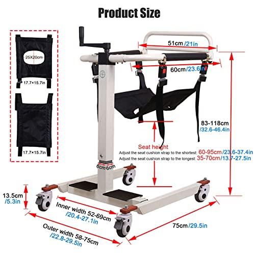 seveni seveni Wheel Lift Chair Patient Lift Transfer Machine Elderly Transport Chair Handicap Car Assist, Bathroom Wheelchair, Patient Lift for Home, Patient Lift Aid, Toilet Aids for Elderly