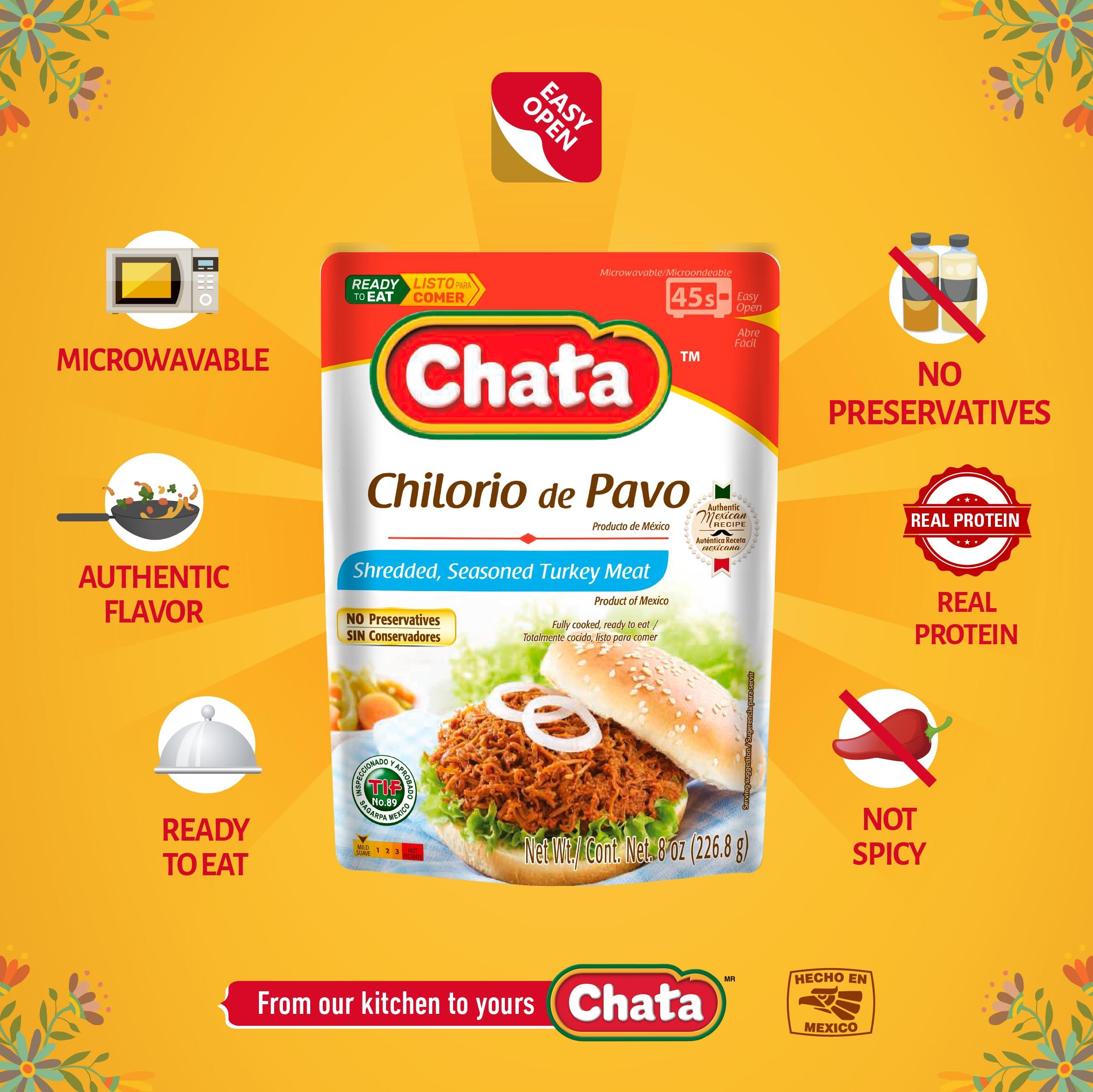 Chata Chata Turkey Chilorio Seasoned Shredded Turkey Chilorio de Pavo Pouch 8 ounces | Pack of 1
