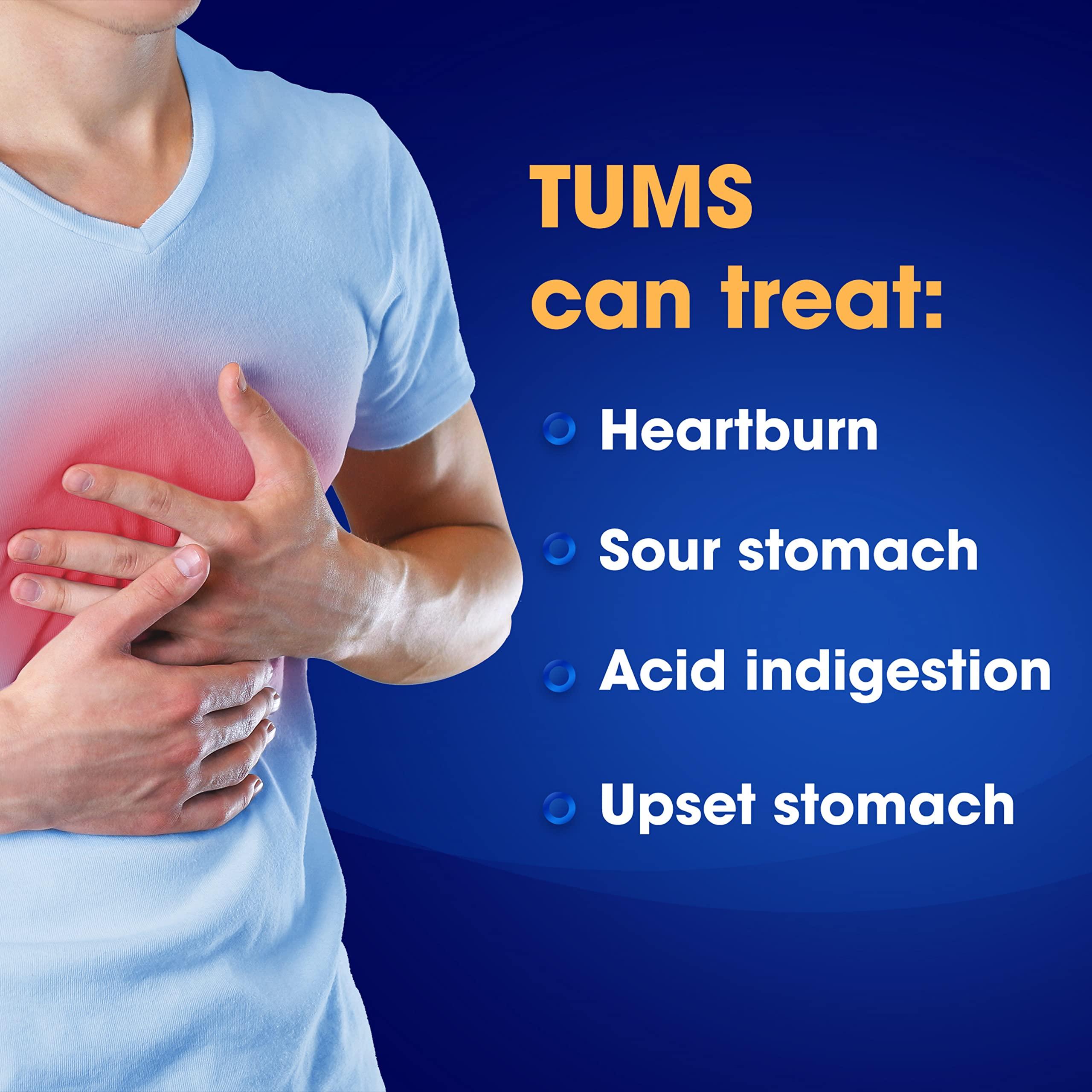 TUMS TUMS Smoothies Extra Strength Antacid Chewable Tablets for Heartburn Relief, Assorted Fruit - 60 Count (Pack of 2)