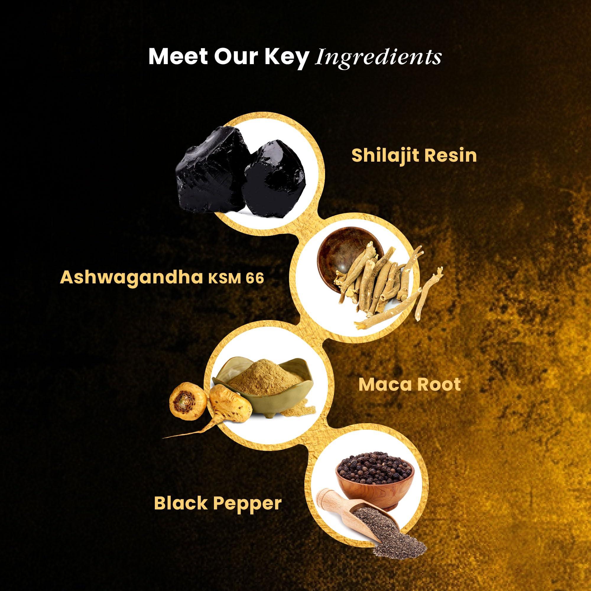BeepWell BeepWell Shilajit Resin Himalayan Pure Natural Ashwagandha Maca Root Black Pepper Authentic Chilajil Men Women Gold Ayurvedic, 72% Fulvic Acid 85+ Trace Minerals, 50 Servings, 40 Grams