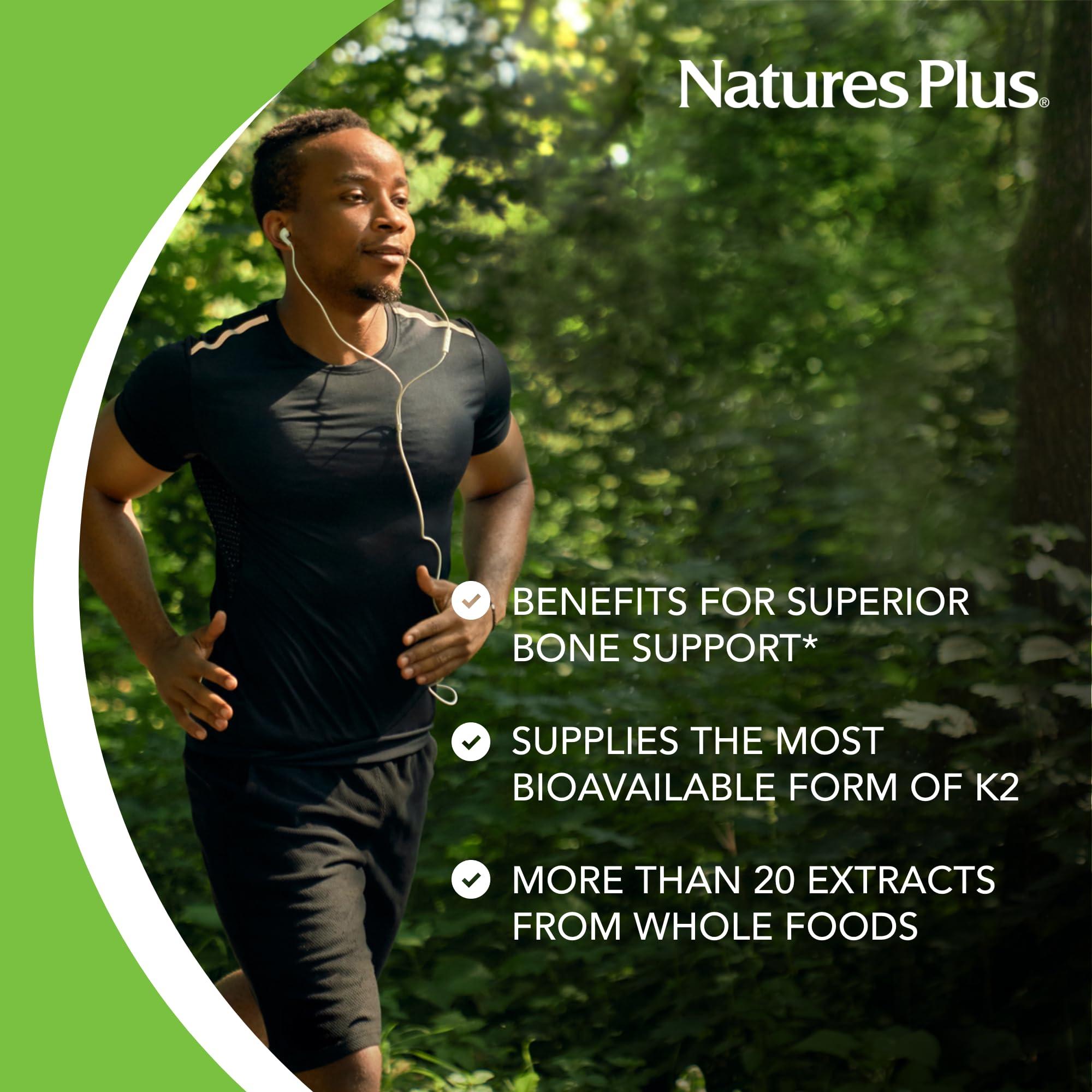 Nature's Plus NaturesPlus Source of Life Garden Vitamin K2-60 Vegan Capsules, Pack of 2 - Bone Support - Certified Organic, Non-GMO, Gluten Free - 120 Total Servings