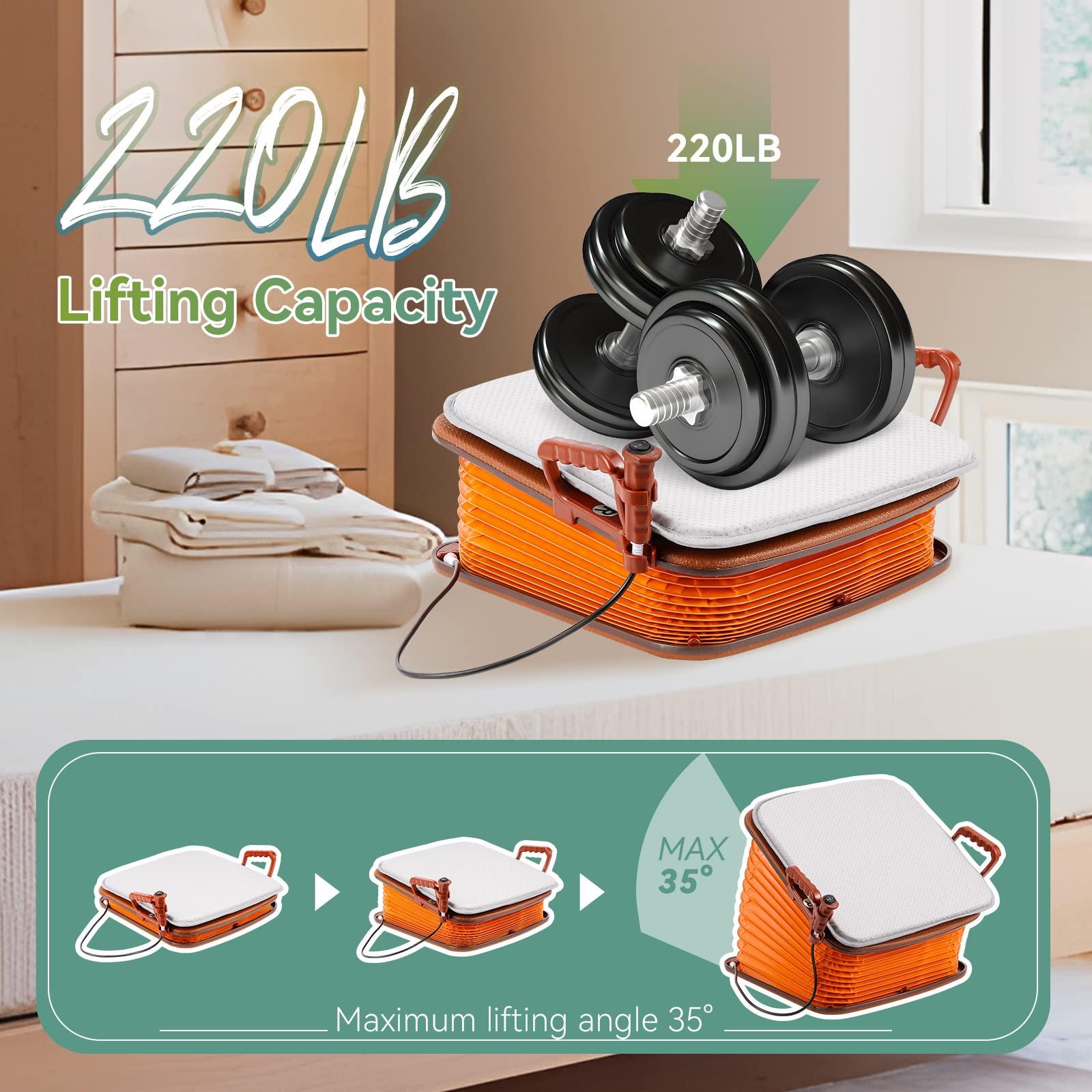 Spolehli Spolehli Seat Assist Lifting Cushion for Elderly with Pad, Chair Lift Assist Devices for Seniors Adults with 220lb Weight Capacity Lifting Angle Up to 35, Portable seat lift with Button Control