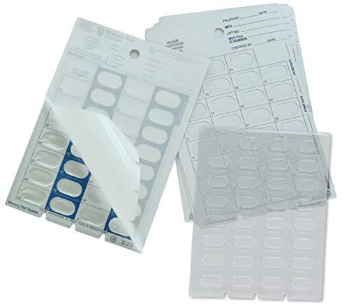 Apothecary Medication Blister Pack Refill Set Cold Seal - Includes Blister Trays & Cold-Seal Cards - Pill Blister Sizes Regular or Jumbo Blisters (Monthly - Standard 1/2" Deep - 50 Pack)