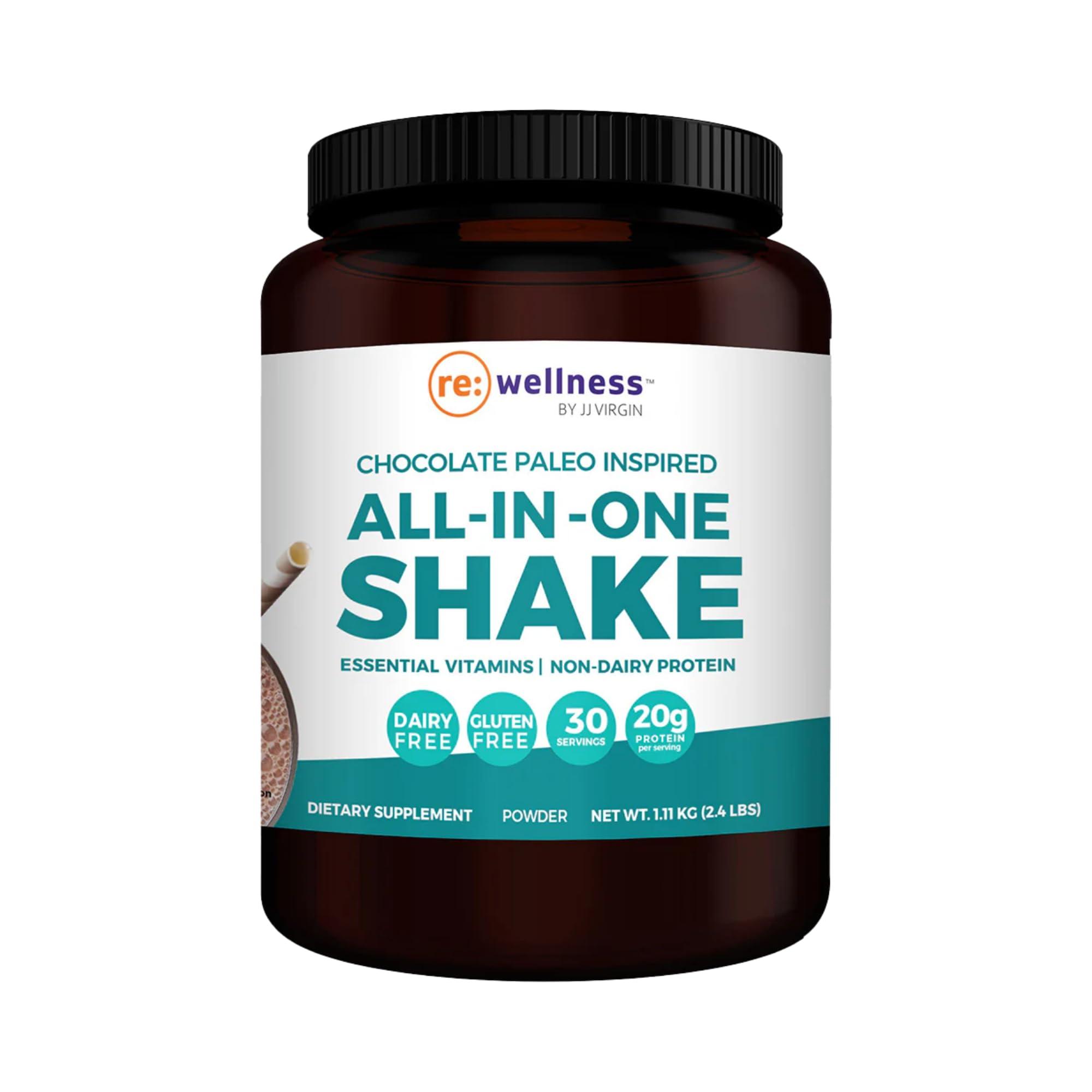 Reignite Wellness Reignite Wellness by JJ Virgin | Chocolate Paleo-Inspired All-in-One Shake | Gluten Free + Dairy Free Protein Powder | Contains 20G of Beef Protein with Vitamins, Minerals, Amino Acids | 30 Servings