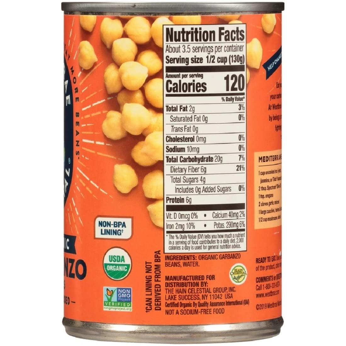 Bush's Best Westbrae Natural Organic Garbanzo Beans, 15 Ounce